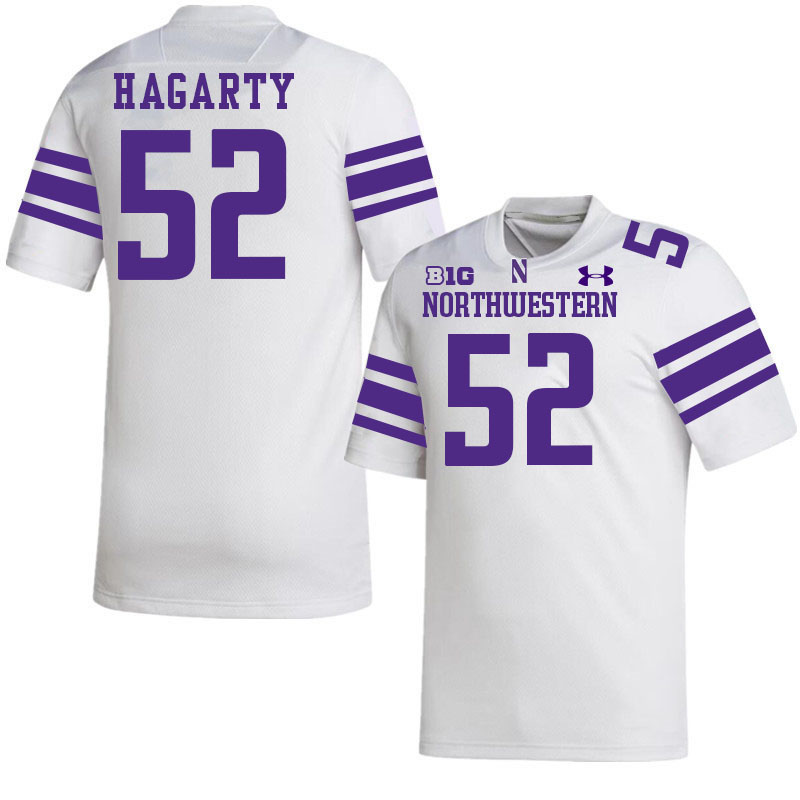 Northwestern Wildcats #52 Richie Hagarty College Football Jerseys Stitched-White